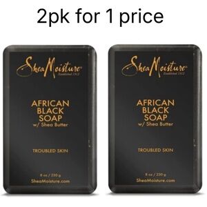 Shea Moisture African Black Soap Bar Acne Prone & Troubled Skin 2 pk